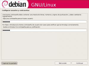 Ingrese la contraseña del usuario
