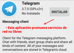 Telegram red no libre